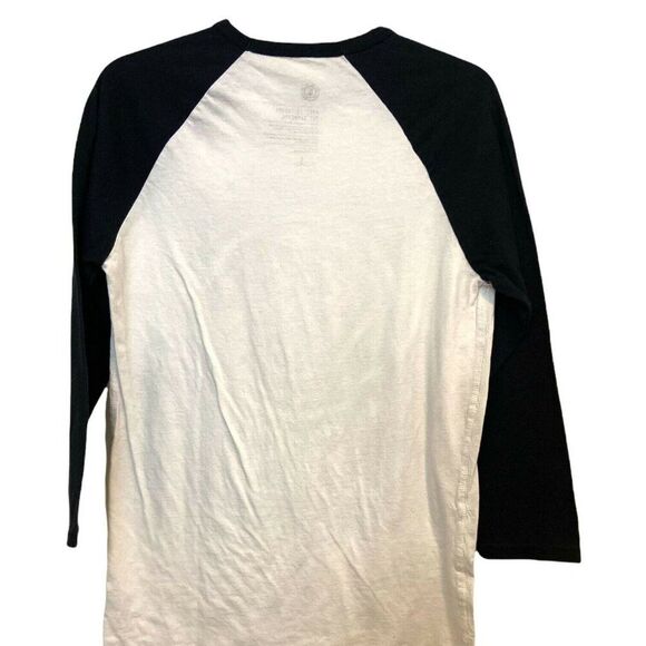 #3670 Elements  black and white 3/4sleeve knit tshirt size S - Picture 4 of 6